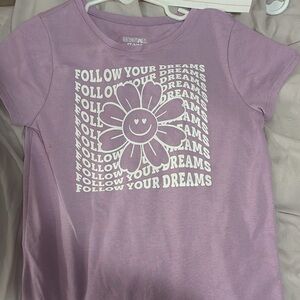 Garanimals Purple Short Sleeve Tee with Dreamy Flower Design
